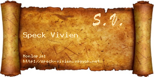 Speck Vivien névjegykártya